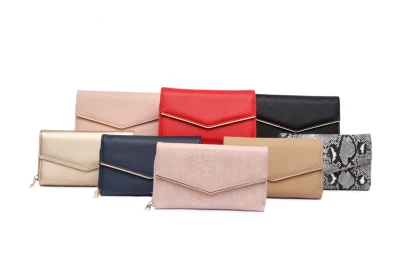 Portafoglio da donna lungo alla moda realizzato in pelle PU, portafoglio da donna, portafoglio con pochette