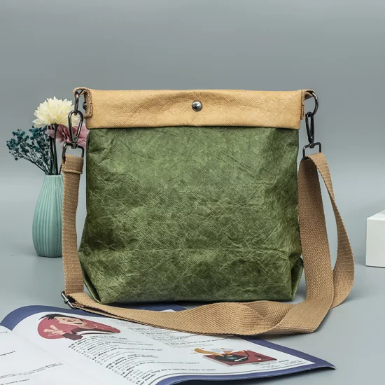 Borsa tote in carta kraft marrone DuPont Tyvek portatile impermeabile con logo personalizzato lavabile di nuova moda di alta qualità