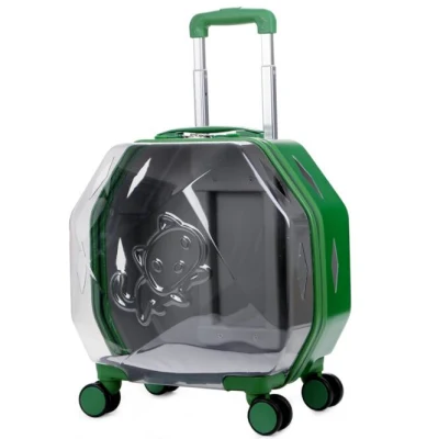 Borsa per gatti Carrello portatile Borsa per animali domestici Carrello per capsule per bagagli per gatti traspirante trasparente per animali domestici